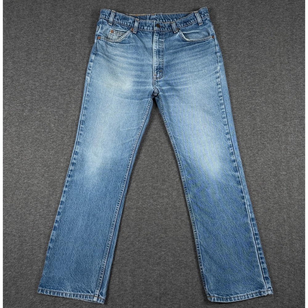 Vintage Levis 517 Jeans Mens 36x30 Orange Tab Made USA Blue Distressed Denim - Picture 3 of 14